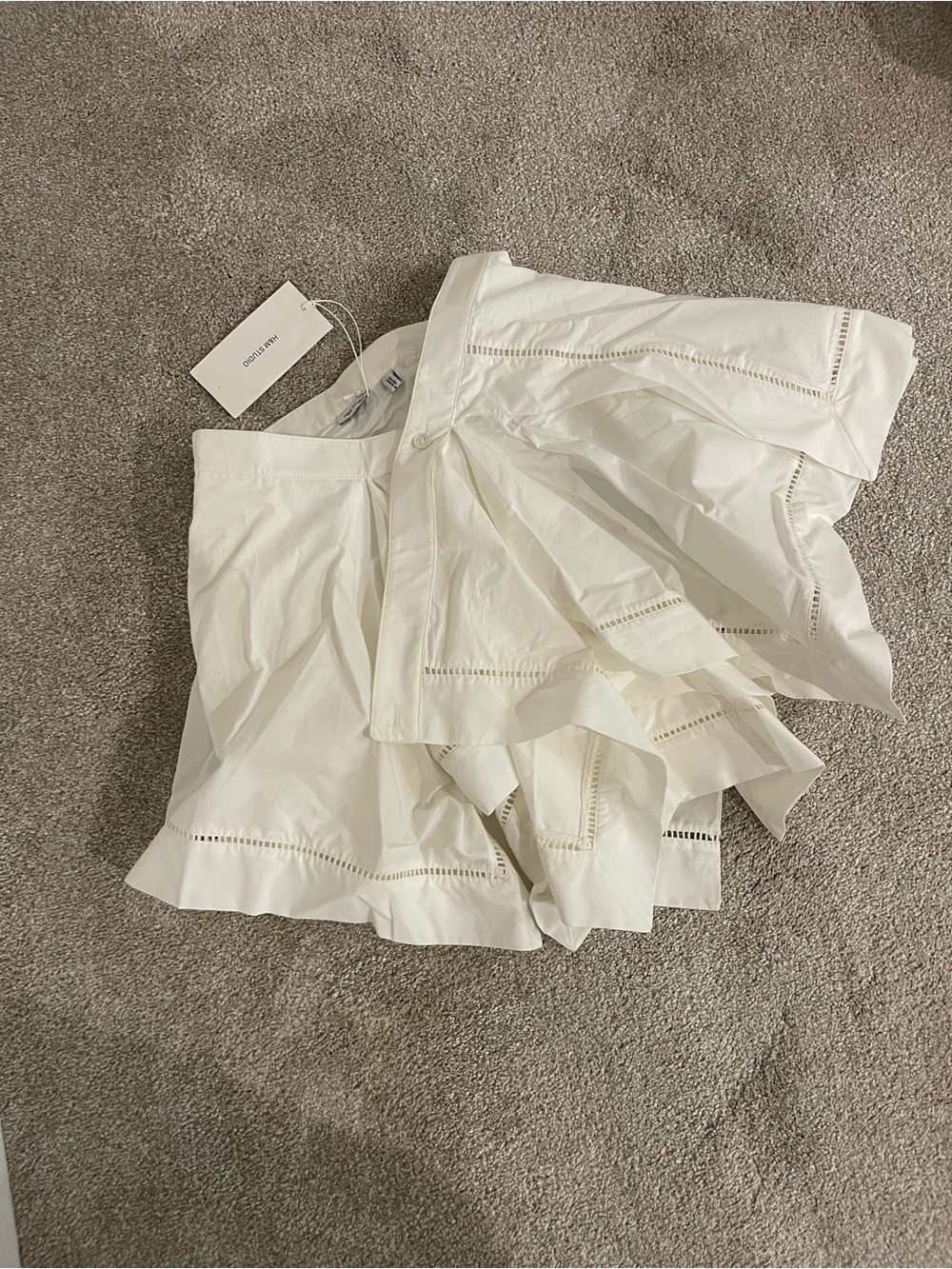 H&M Studio Cream Button-Front Skirt
